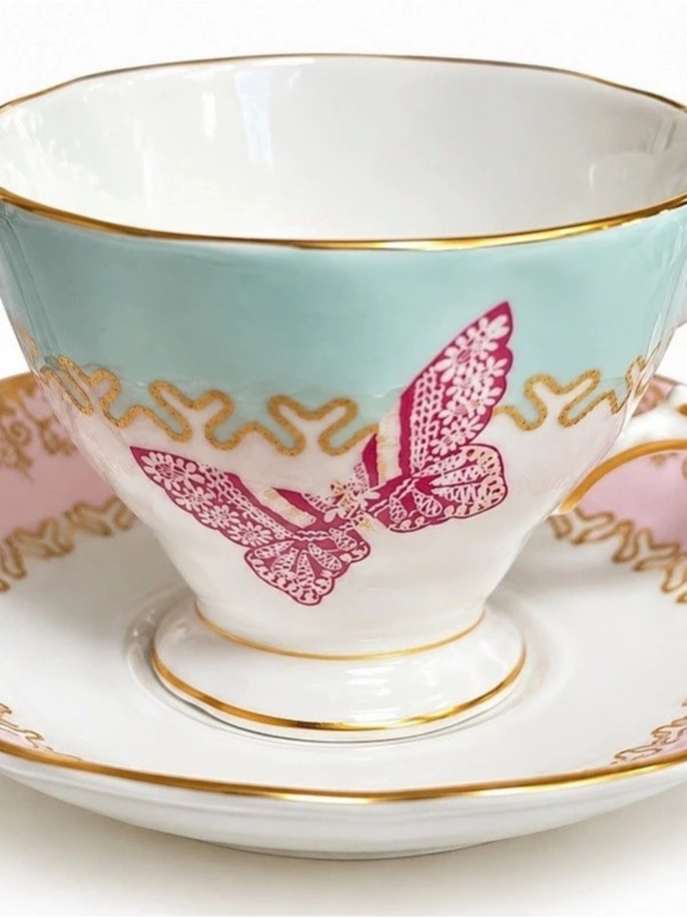 Royal Albert Zandra Rhodes My Favourite Things Cup Saucer Butterfly Bone China